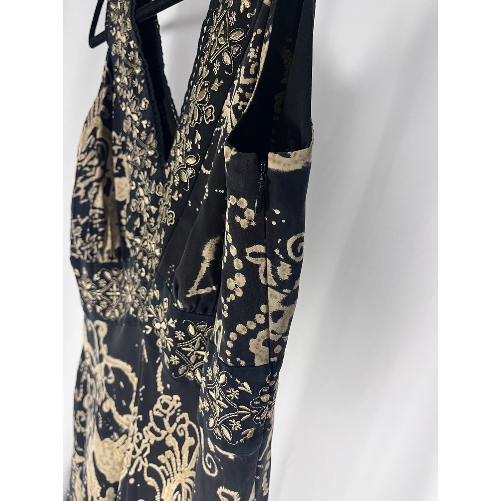 INC 100% Silk Whimsigoth Handkerchief Hem Dress 6 Black Y2K Fairy Grunge Boho - Picture 4 of 7